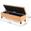 Christopher Knight Home Ottilie PU Leather Storage Ottoman Bench, Wooden Rectangular Ottoman with Storage, Bedroom End of Bed Foot Stool, Entryway Ottoman Footrest, Living Room Extra Seat, Brown(Orange)