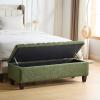 Christopher Knight Home Ottilie PU Leather Storage Ottoman Bench, Wooden Rectangular Ottoman with Storage, Bedroom End of Bed Foot Stool, Entryway Ottoman Footrest, Living Room Extra Seat, Brown(Green)