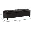 Christopher Knight Home Ottilie PU Leather Storage Ottoman Bench, Wooden Rectangular Ottoman with Storage, Bedroom End of Bed Foot Stool, Entryway Ottoman Footrest, Living Room Extra Seat, Brown(Dark Brown pu)