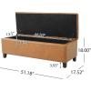 Christopher Knight Home Ottilie PU Leather Storage Ottoman Bench, Wooden Rectangular Ottoman with Storage, Bedroom End of Bed Foot Stool, Entryway Ottoman Footrest, Living Room Extra Seat, Brown(Brown/Pu)