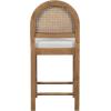 Christopher Knight Home Sona Modern Counter Stool Set of 2, Kitchen Counter Height Bar Stool, Cocktail Stool with Rattan Woven Backrest, Fabric Upholstered Barstools for Home Bar Table, Brown + Gray(Brown + Gray)
