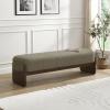 Christopher Knight Home Arden Minimalist Loop Yarn Fabric Dining Bench, Wooden Entryway Ottoman Bench, Modern Living Room Sofa Ottoman Footrest, Bedroom End of Bed Bench, Dark Green+Brown(Dark Green+brown)