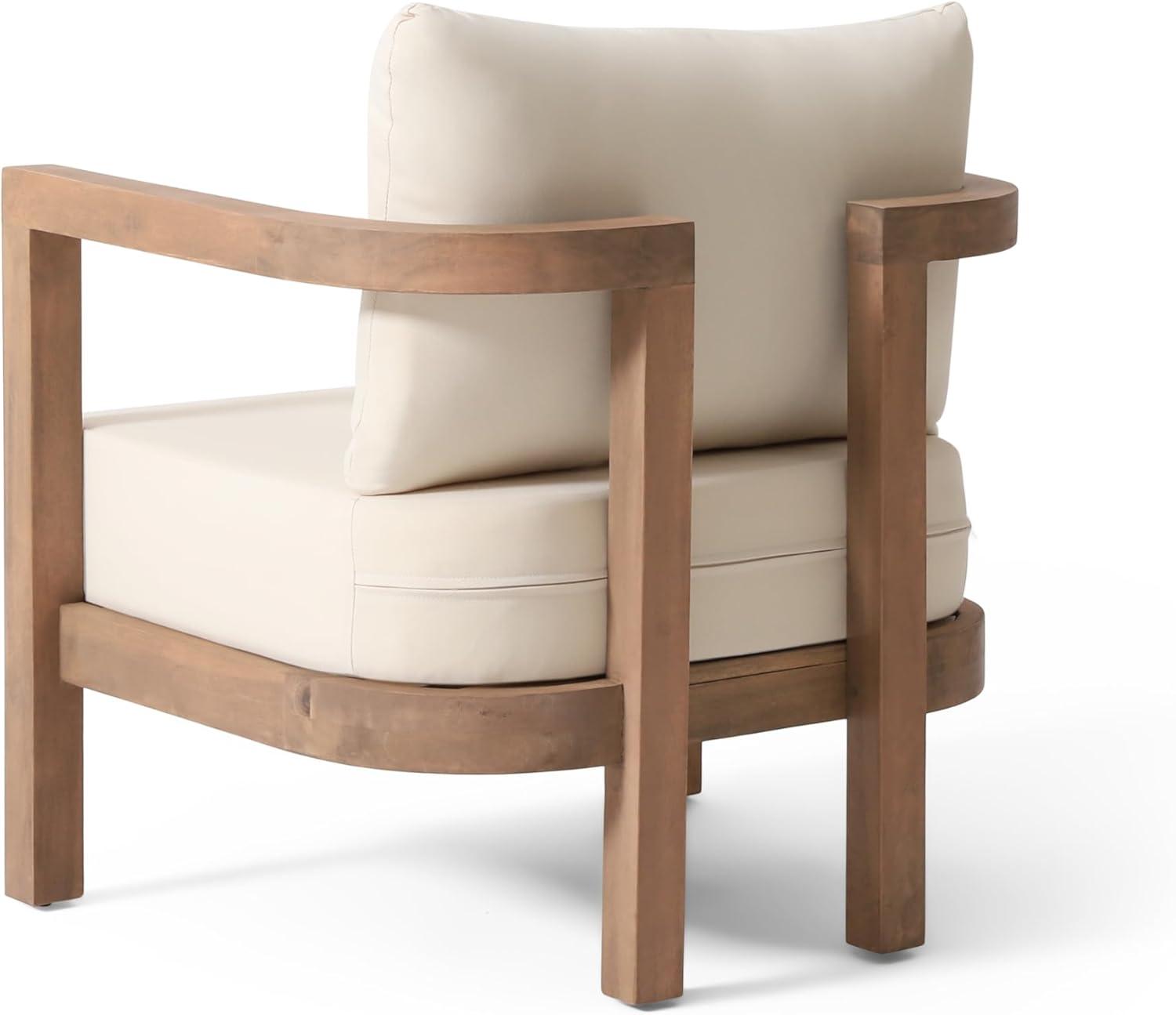 image:imageChristopher Knight Home Orion 3 Pieces Acacia Furniture Set Patio Chair Chat Set with Coffee Table Outdoor Acacia Wood Conversation Set for Garden Porch Backyard Balcony Brown WashBeige