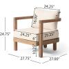 Christopher Knight Home Orion 3 Pieces Acacia Furniture Set, Patio Chair Chat Set with Coffee Table, Outdoor Acacia Wood Conversation Set for Garden Porch Backyard Balcony, Brown Wash+Beige
