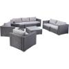 Christopher Knight Home 304333 Samuel Outdoor 8-Piece Wicker/Aluminum Sofa Chat Set with Cushions | in Grey/Silver