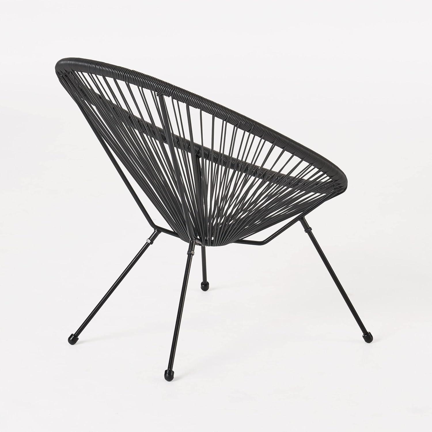 image:imageChristopher Knight Home Outdoor Hammock Weave Chair with Steel Frame Set of 2 Black Finish