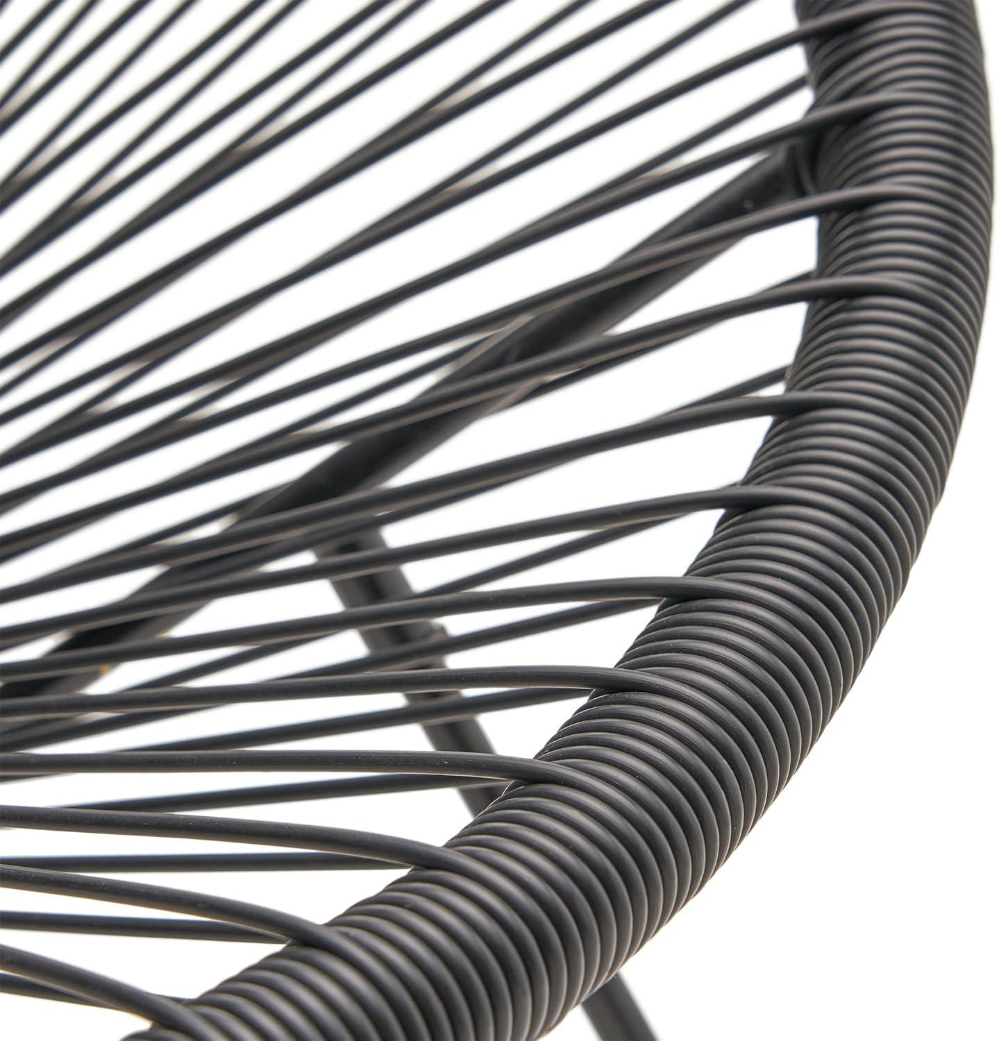 image:imageChristopher Knight Home Outdoor Hammock Weave Chair with Steel Frame Set of 2 Black Finish