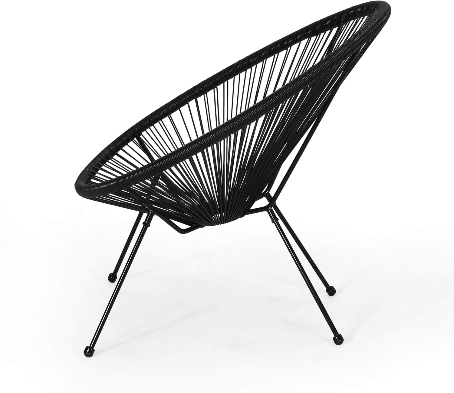 image:imageChristopher Knight Home Outdoor Hammock Weave Chair with Steel Frame Set of 2 Black Finish