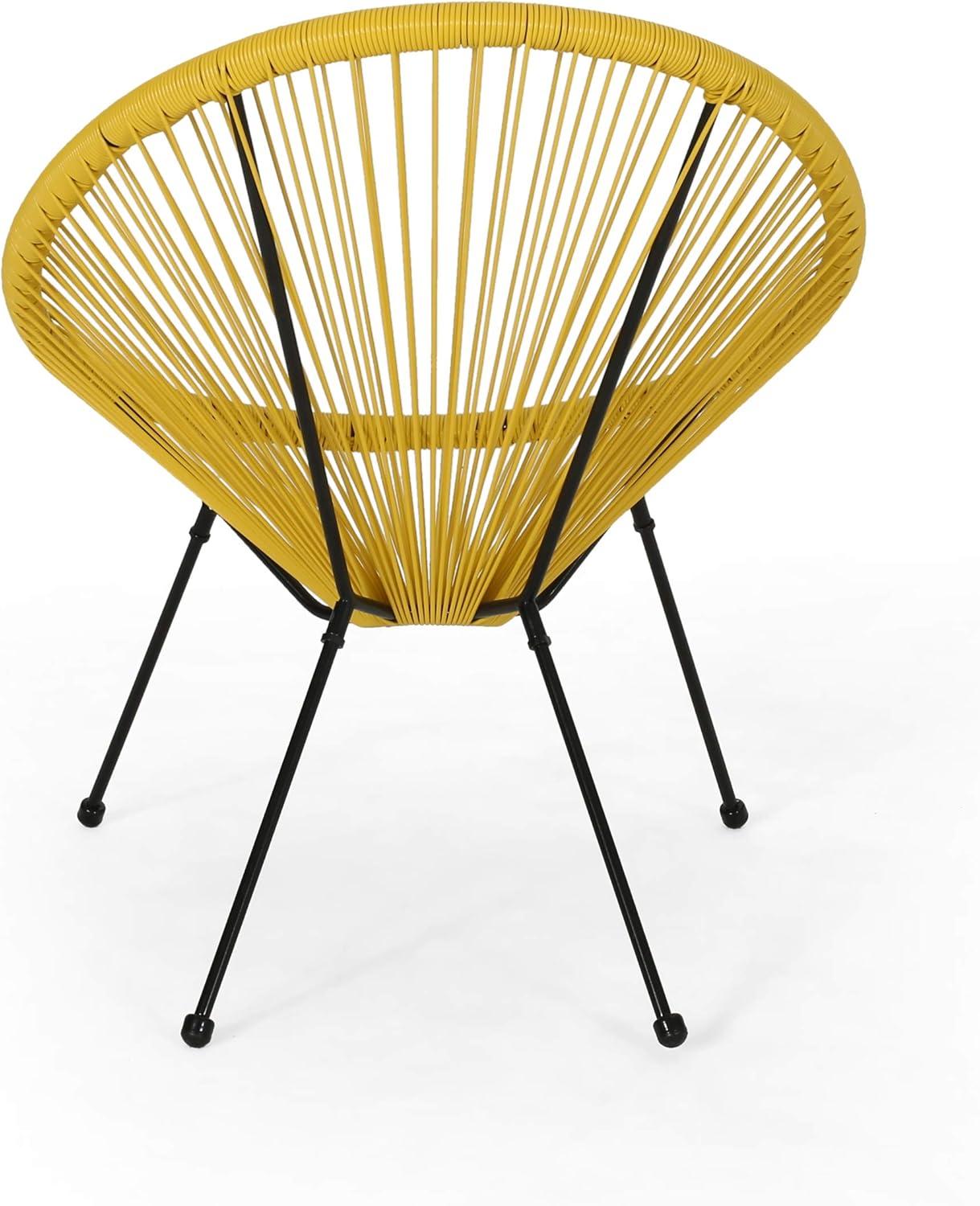 image:imageChristopher Knight Home Outdoor Hammock Weave Chair with Steel Frame Set of 4 Yellow and Black FinishYellow Black