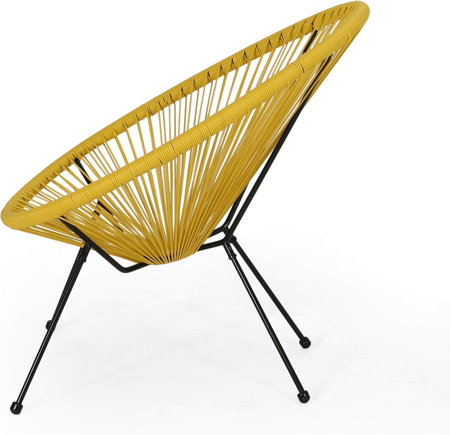 image:imageChristopher Knight Home Outdoor Hammock Weave Chair with Steel Frame Set of 4 Yellow and Black FinishYellow Black