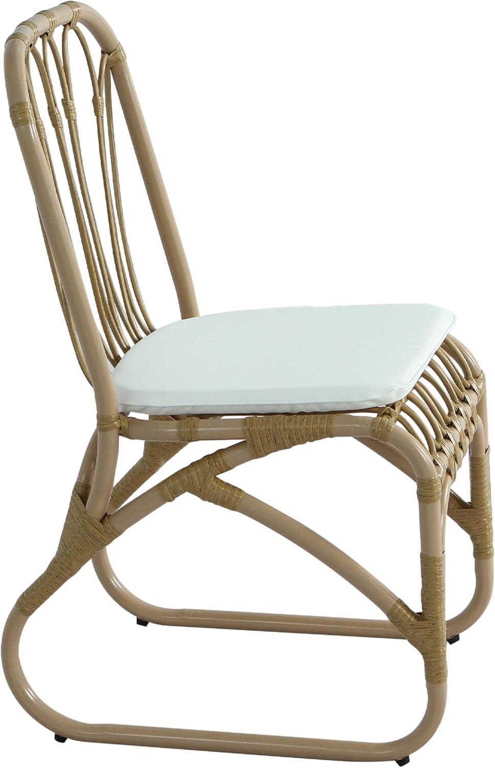 image:imageChristopher Knight Home Set of 2 Busby Patio PE Wicker Dining Chairs Outdoor Woven Rattan Accent Chair with Iron FrameCushion Fully Assembled Lounge Chair Outdoor for GardenBalcony NaturalNatural