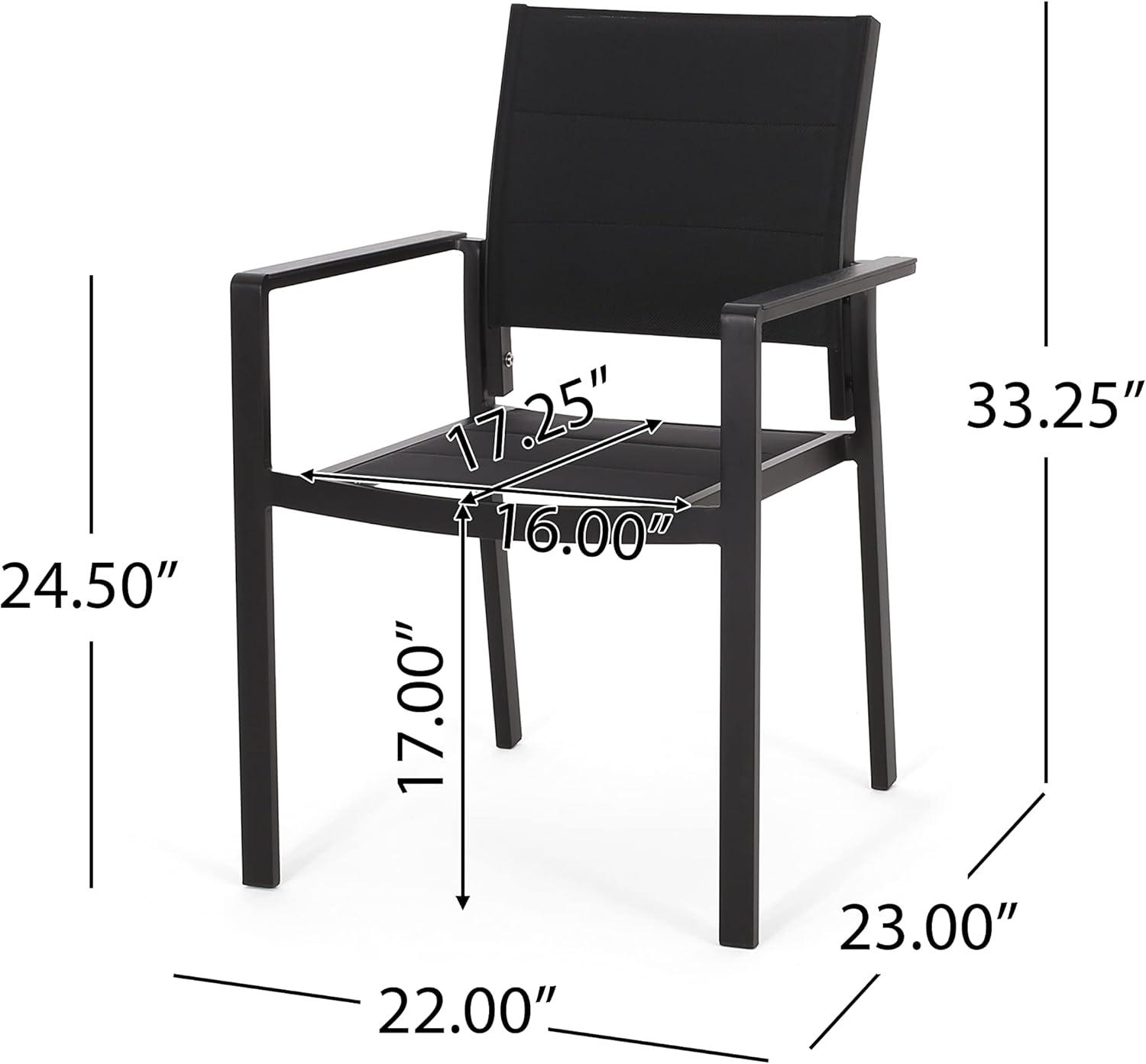 image:imageChristopher Knight Home Soto Outdoor 5 Piece Dining Set Mesh and Acacia Wood BlackTeak