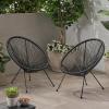 Christopher Knight Home Outdoor Hammock Weave Chair with Steel Frame (Set of 2) – Black Finish