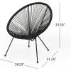 Christopher Knight Home Outdoor Hammock Weave Chair with Steel Frame (Set of 2) – Black Finish