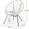 Christopher Knight Home Outdoor Hammock Weave Chair with Steel Frame (Set of 4) – Yellow and Black Finish(White + Black)