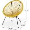 Christopher Knight Home Outdoor Hammock Weave Chair with Steel Frame (Set of 4) – Yellow and Black Finish(Yellow + Black)