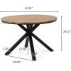 Christopher Knight Home Rlyn 5 Pieces Patio Dining Set, Woven Dining Chairs, Wood Table Top, 4 Seaters Rattan Dining Chair Set, Outdoor Table and Chair for Garden, Backyard, Poolside, Dark Brown+Teak(Dark Brown Chair+teak Finish Table)