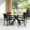 Christopher Knight Home Soto Outdoor 5 Piece Dining Set – Mesh and Acacia Wood – Black/Teak