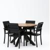 Christopher Knight Home Soto Outdoor 5 Piece Dining Set – Mesh and Acacia Wood – Black/Teak