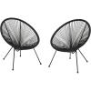 Christopher Knight Home Outdoor Hammock Weave Chair with Steel Frame (Set of 2) – Black Finish