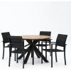 Christopher Knight Home Soto Outdoor 5 Piece Dining Set – Mesh and Acacia Wood – Black/Teak