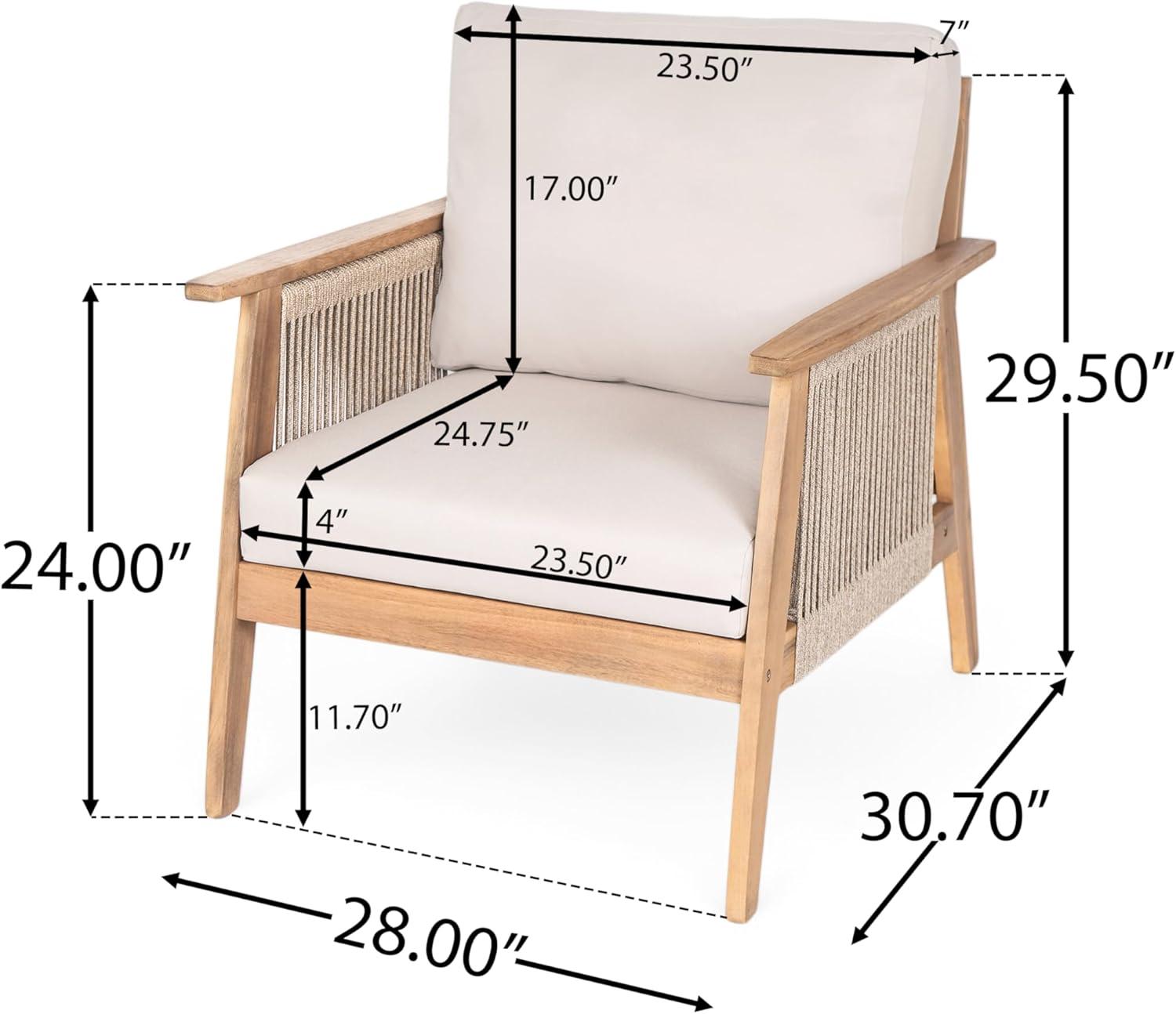 image:imageChristopher Knight Home Aldo Wooden Lounge Chair Outdoor Set of 2 Acacia Wood Accent Chair for GardenBalconyBackyard Patio Furniture Set Armchair TeakBeige