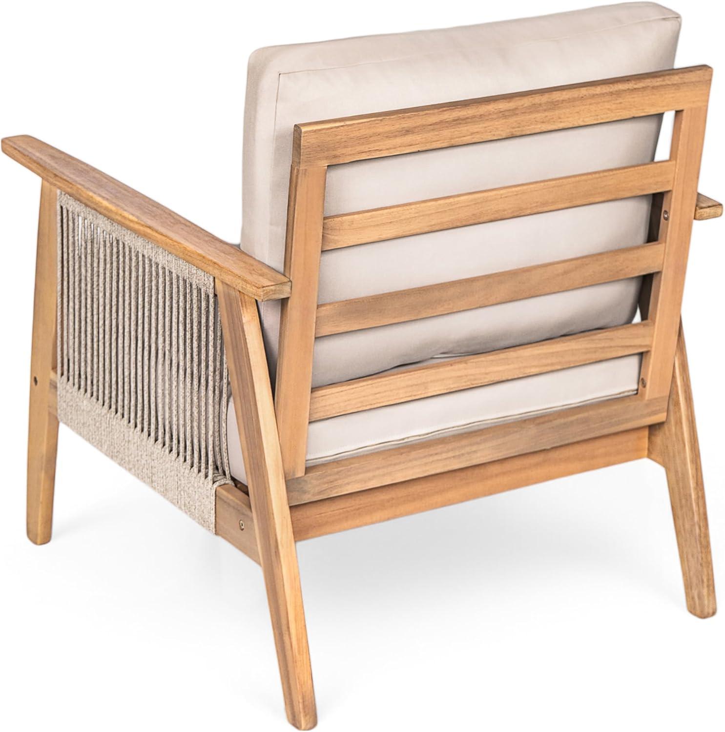 image:imageChristopher Knight Home Aldo Wooden Lounge Chair Outdoor Set of 2 Acacia Wood Accent Chair for GardenBalconyBackyard Patio Furniture Set Armchair TeakBeige