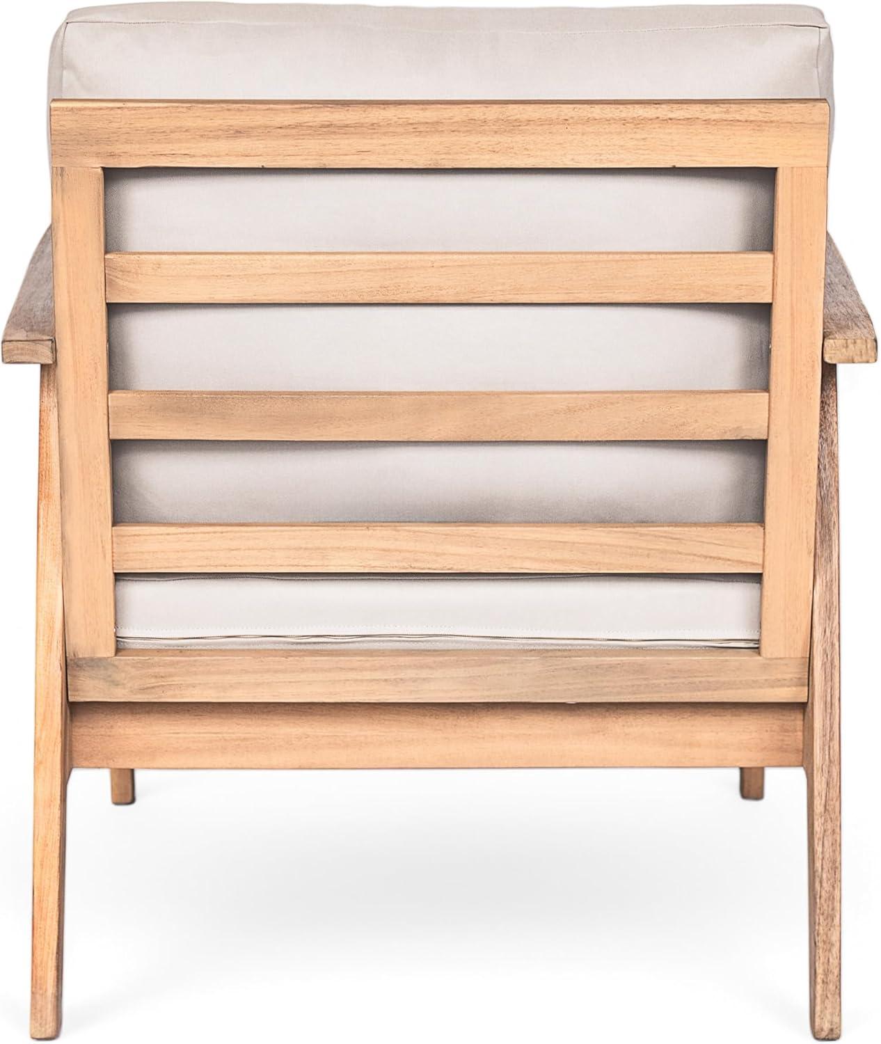 image:imageChristopher Knight Home Aldo Wooden Lounge Chair Outdoor Set of 2 Acacia Wood Accent Chair for GardenBalconyBackyard Patio Furniture Set Armchair TeakBeige