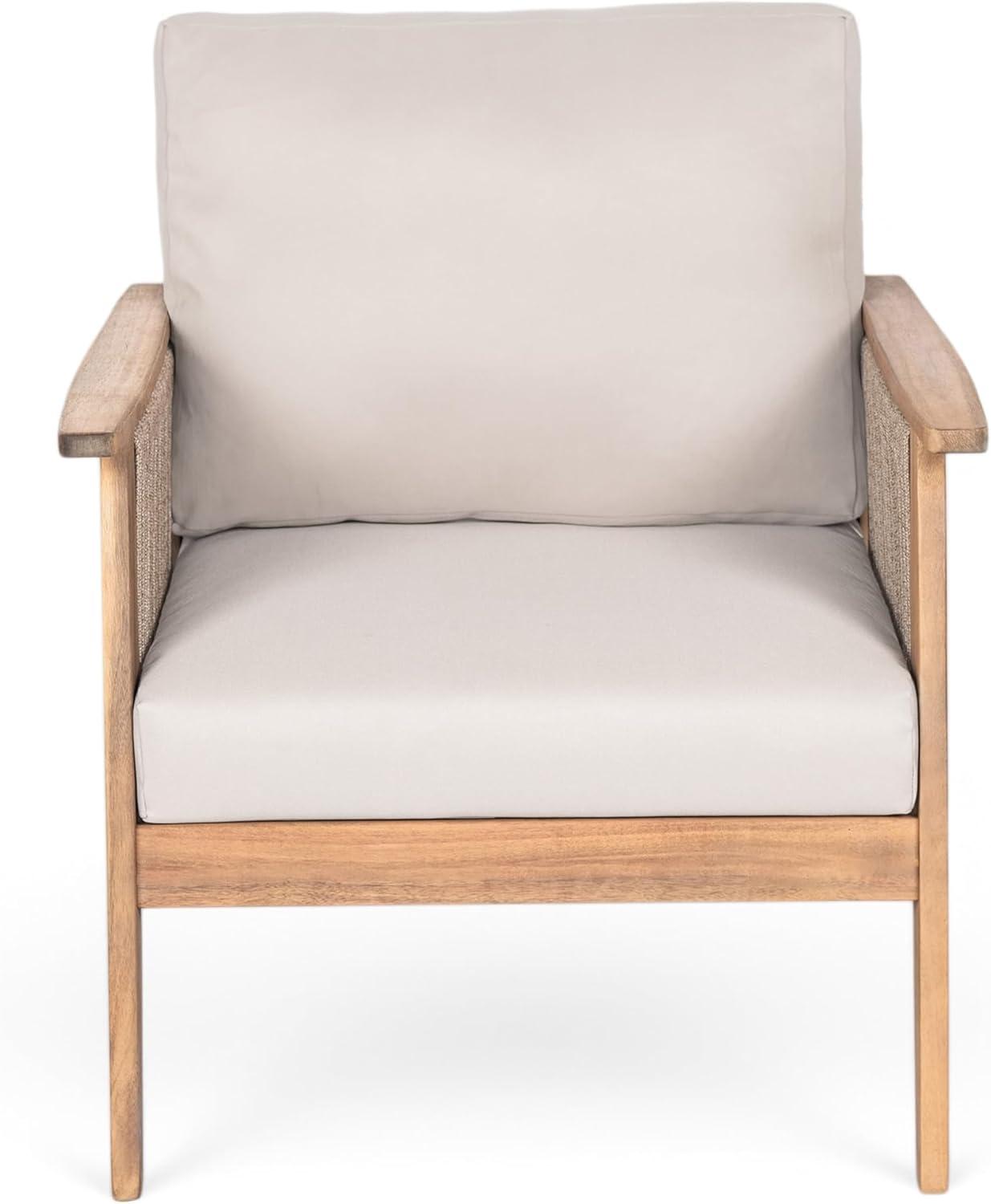 image:imageChristopher Knight Home Aldo Wooden Lounge Chair Outdoor Set of 2 Acacia Wood Accent Chair for GardenBalconyBackyard Patio Furniture Set Armchair TeakBeige