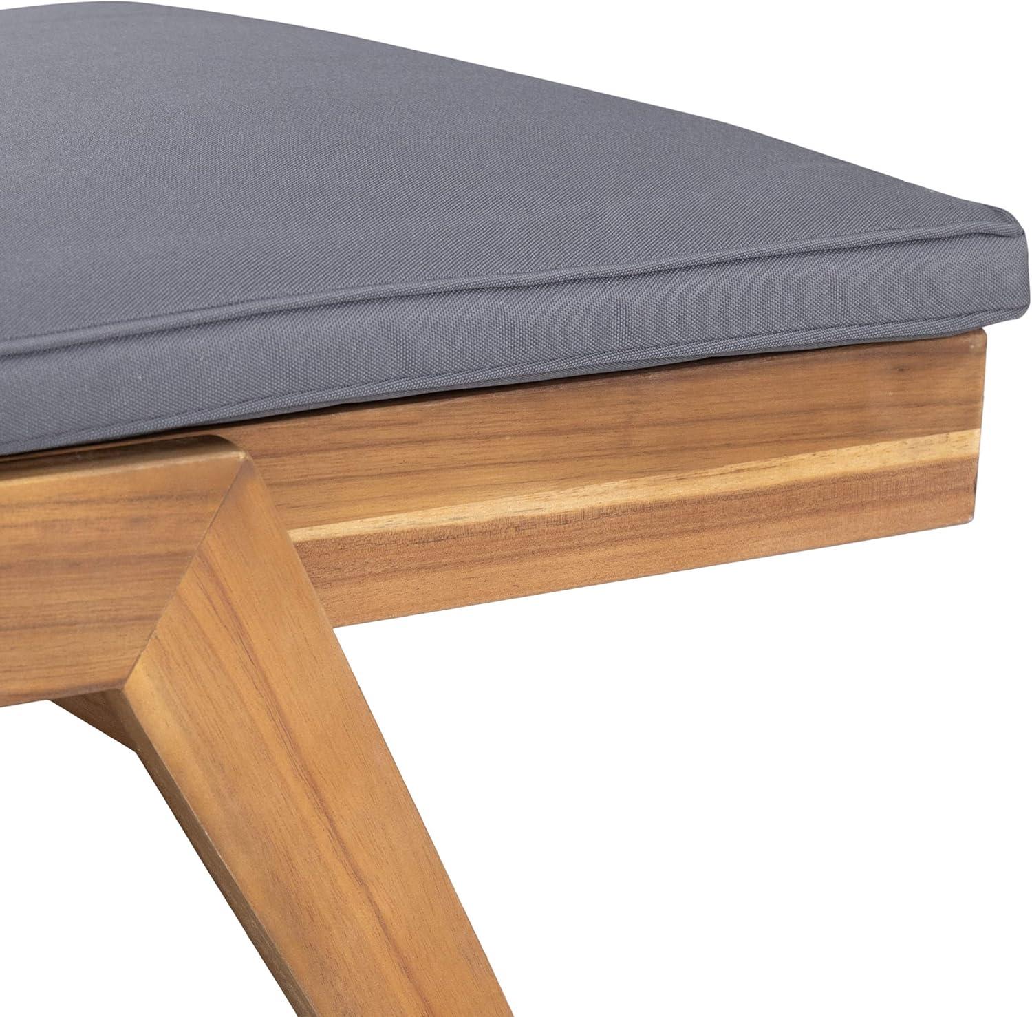 image:imageChristopher Knight Home Caily Outdoor Chaise Lounge with Cushions Acacia Wood TeakDark Gray Set of 2Teak Finish Dark Gray