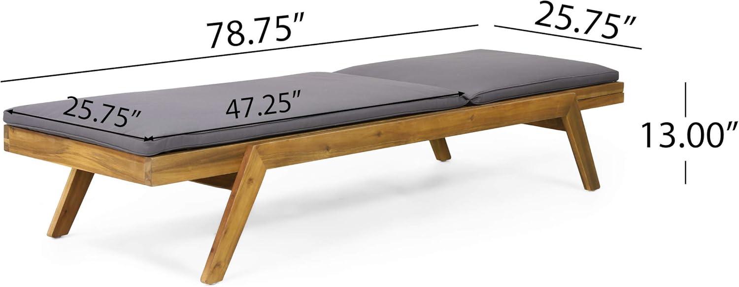 image:imageChristopher Knight Home Caily Outdoor Chaise Lounge with Cushions Acacia Wood TeakDark Gray Set of 2Teak Finish Dark Gray