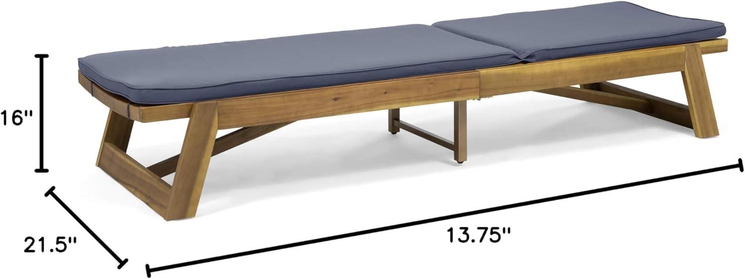 image:imageChristopher Knight Home Eugene Outdoor Acacia Wood 3 Piece Chaise Lounge Set Teak Finish Yellow CreamDark Gray