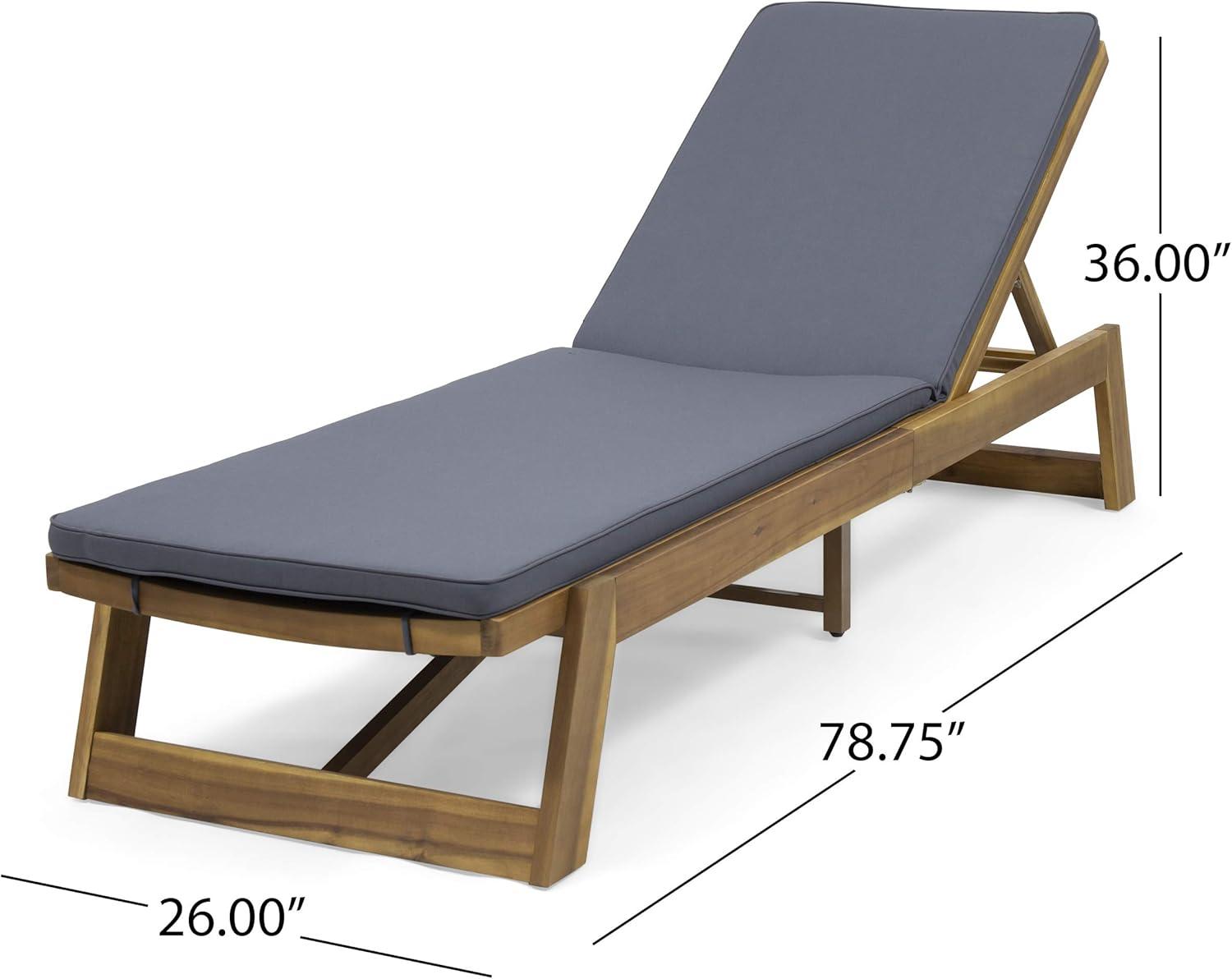 image:imageChristopher Knight Home Eugene Outdoor Acacia Wood 3 Piece Chaise Lounge Set Teak Finish Yellow CreamDark Gray