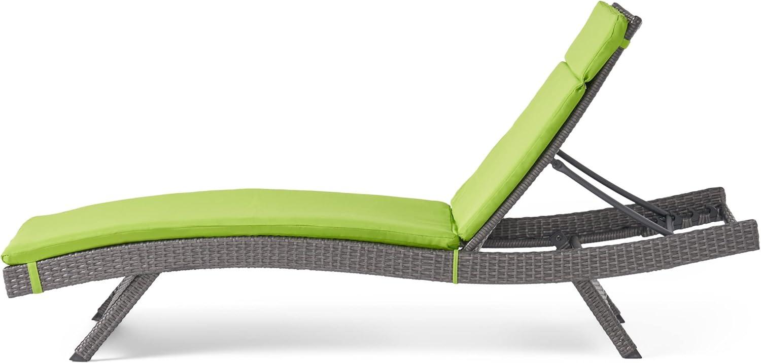 image:imageChristopher Knight Home Salem Outdoor Wicker Adjustable Chaise Lounges with Cushions 2Pcs Set Multibrown Bright GreenMultibrown Bright Green