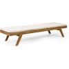Christopher Knight Home Caily Outdoor Chaise Lounge with Cushions – Acacia Wood – Teak/Dark Gray (Set of 2)(Teak Finish + Cream)
