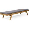 Christopher Knight Home Caily Outdoor Chaise Lounge with Cushions – Acacia Wood – Teak/Dark Gray (Set of 2)(Teak Finish + Dark Gray)