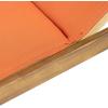 Christopher Knight Home Caily Outdoor Chaise Lounge with Cushions – Acacia Wood – Teak/Dark Gray (Set of 2)(Teak Finish + Orange)