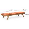 Christopher Knight Home Caily Outdoor Chaise Lounge with Cushions – Acacia Wood – Teak/Dark Gray (Set of 2)(Teak Finish + Orange)