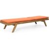 Christopher Knight Home Caily Outdoor Chaise Lounge with Cushions – Acacia Wood – Teak/Dark Gray (Set of 2)(Teak Finish + Orange)