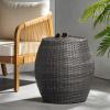 Christopher Knight Home Canary Outdoor Wicker 14″ Side Table, Grey(Grey)