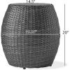 Christopher Knight Home Canary Outdoor Wicker 14″ Side Table, Grey(Grey)