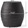 Christopher Knight Home Canary Outdoor Wicker 14″ Side Table, Grey(Multibrown)