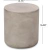 Christopher Knight Home Cayce Outdoor Lightweight Concrete Side Table, Concrete Finish(Light Gray)