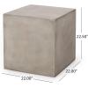 Christopher Knight Home Cayce Outdoor Lightweight Concrete Side Table, Concrete Finish(Roge light Gray)