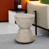 Christopher Knight Home Cayce Outdoor Lightweight Concrete Side Table, Concrete Finish(Samm light Gray)