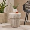 Christopher Knight Home Cayce Outdoor Lightweight Concrete Side Table, Concrete Finish(Solomo concrete Finish)