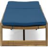 Christopher Knight Home Eugene Outdoor Acacia Wood 3 Piece Chaise Lounge Set, Teak Finish, Yellow, Cream(Blue)