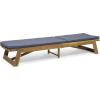 Christopher Knight Home Eugene Outdoor Acacia Wood 3 Piece Chaise Lounge Set, Teak Finish, Yellow, Cream(Dark Gray)