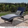 Christopher Knight Home Lakeport Outdoor Wicker Adjustable Chaise Lounge, Brown / Navy