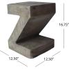Christopher Knight Home Lux Outdoor Lightweight Concrete Accent Table, Natural(Jingl light Gray)